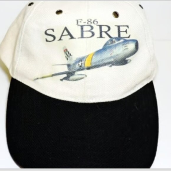 Fersten Hat F86 Fighter Jet Front White Black Brim One Size Military Aviation - Picture 1 of 6